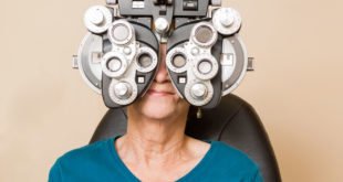 lady set up with eye machine