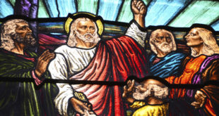 stained glass window of Jesus