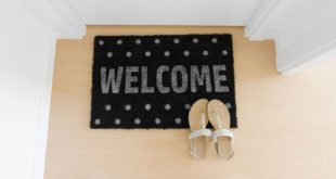 welcome mat and sandals