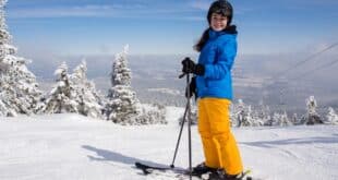 woman on skis