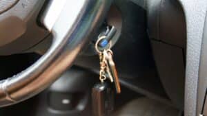 set of keys in ignition