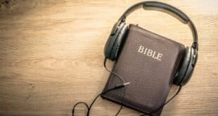 Bible with head phones